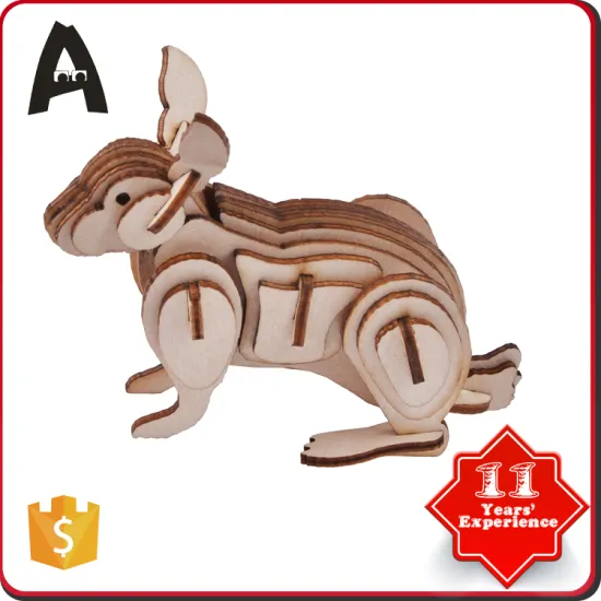 Fancy wooden educational high quality imagin rabbit wooden puzzle toys