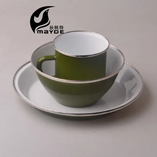 Modern Metal Enamel Black and White Dinner Sets
