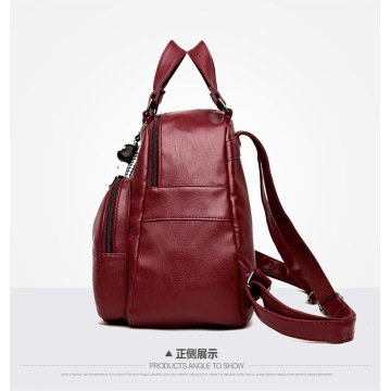 latest leaf genuine leather embroidery girls soft backpacks