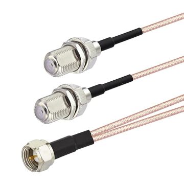 2 Way Coax Splitter Cable RG179 F Male to F Dual Female