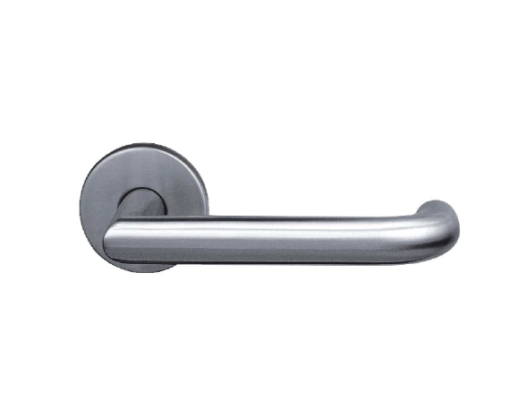 Modern Wooden Tube Door Handles on Round Rose