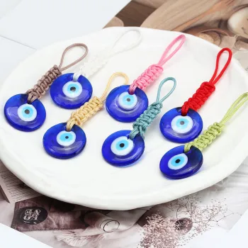 Wholesale Multi-Color Silk String Turkish Evil Eye Keychains: Lucky Accessories for Women
