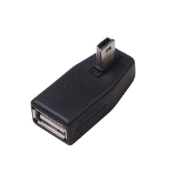 USB A Female to Mini 5Pin Male 90° Angle Adapter