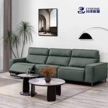 Dunkelgrünes Ledersofa für modernes Zuhause