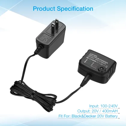 LCS1620 20V Lithium Replacement Rechargeable Charger for Black & Decker Batteries