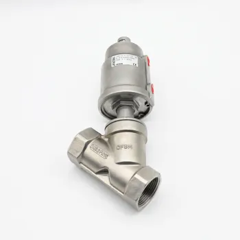 JTAIV Stainless steel 304 Double Acting Threaded Steam Pneumatic Angle Seat Valve