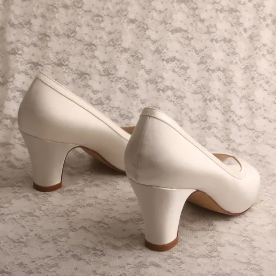 Block Heel Wedding Shoes for Bridesmaids Cerise