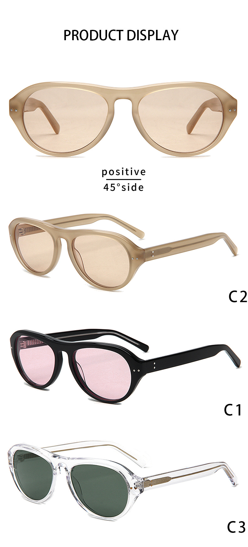 Oval Frame Black Acetate eyeglasses