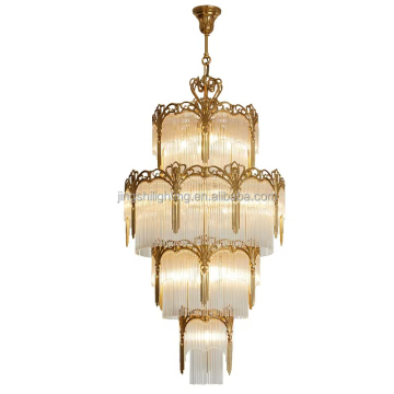 Luxury Hotel Vintage Brass Antique Chandelier for Foyer and Restaurant