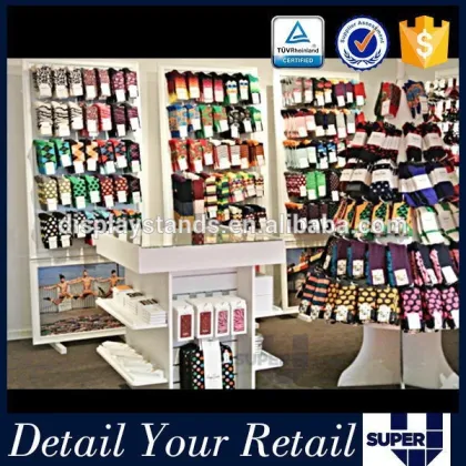 socks branded customized wooden showcase footwear store