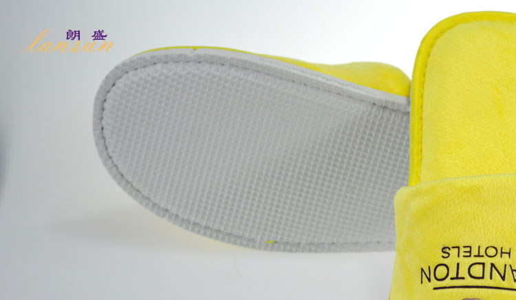 Yellow Cotton Velour Slipper Offset Printing Slipper