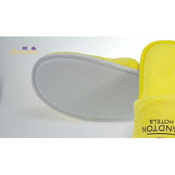 Yellow Cotton Velour Slipper Offset Printing Slipper