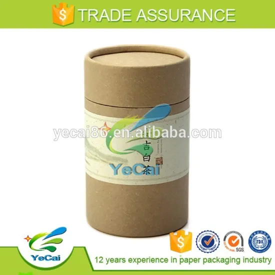 fashion round empty paper tea can supplier