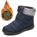 Leather and fur integrated winter cotton boots