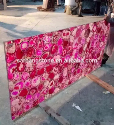 Pink Agate Stone Slab,Pink Semiprecious Gemstone Slab