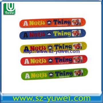 Unique Silicone Slap Bracelets with Debossed and Printed Logo