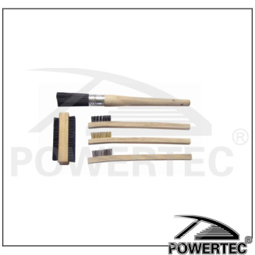 POWERTEC 6PC Wire Brush Set Wood Handle