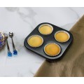 Utensilios para hornear antiadherentes molde para muffins de 4 tazas de acero al carbono