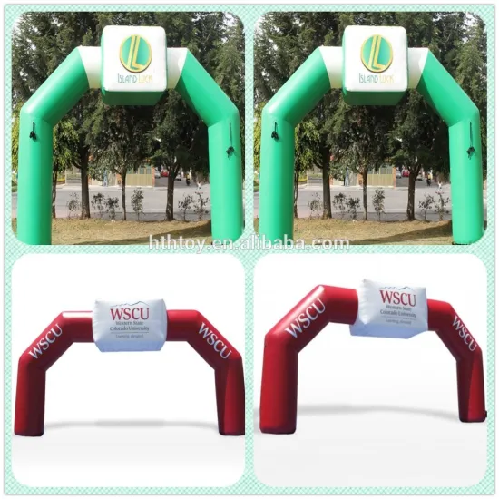 Green color customized logo inflatable event arches