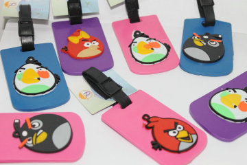 fashional engraved irritated bird rubber sublimation luggage tags