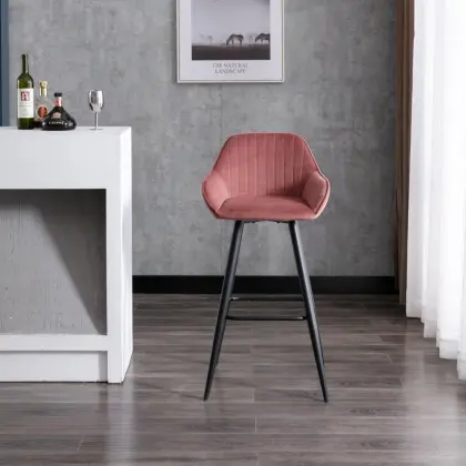modern look bar chairs velvet surface bar stool