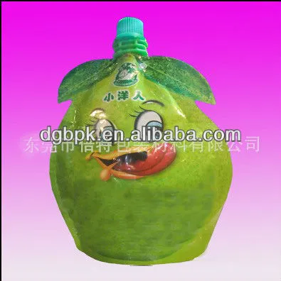 fruit shape stand up pouch for juice