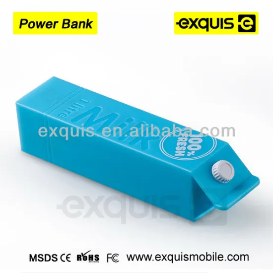 Exquis 2600mAh Milk box Supper Lovely power bank travel charger Fashionable power bank charger for Smartphone iphone Samsung