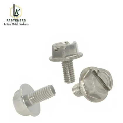 Stainless Steel Slotted Flanged Hex Head Screws