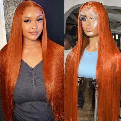 Ginger Orange Color Human Hair Wigs