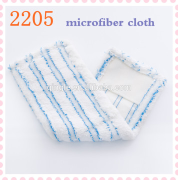 The newest durable cheapest microfiber cloth with Blue and white nylon strip