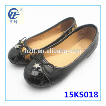 Girl patent leopard ballerina flat shoes