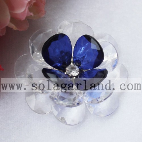 54MM Handmade Plastic Two Tone Jewelry Making Beaded Flower