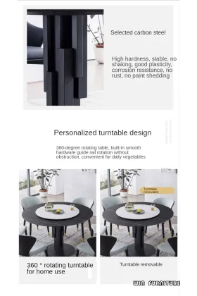 Round Marble Simple Dining Table Set