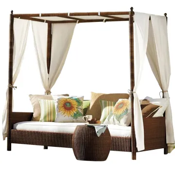 Outdoor Wicker Rattan Patio Day Bed