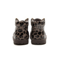 Веганская кожаная леопардовая печать детские ботинки