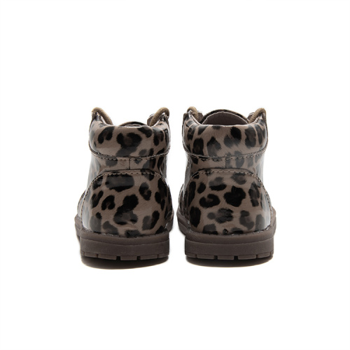 Vegane Leder Leopard Druckkinderstiefel