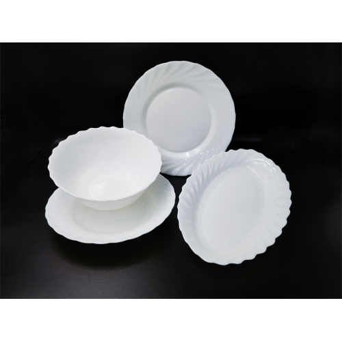 Sustainable White Opal Glassware Dish Dinner Sets