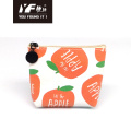 Bolsa de moedas PU com maquiagem familiar de frutas