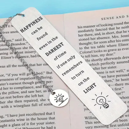 Stainless Steel Engraved Bookmark - Inspiring Gift for Book Lovers and Bookworms