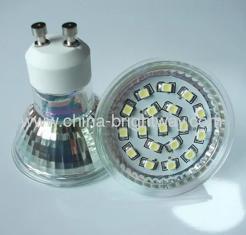 18 Smd3528 Low Power 1.5w Gu10 Led Spot Lamp Glass Cup 