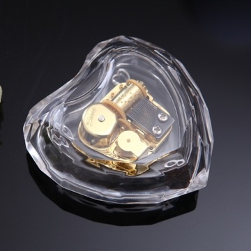 The Acrylic The Transparent Large Heart - Shaped Music Box; Music Box; Wedding Gift Valentine 