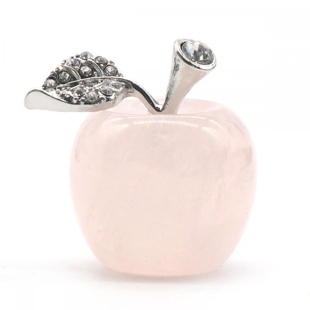 Rosequartz 1.0 pulgada Tallada Gemstone Gemstone Apple Crafts Decoración del hogar Regalos Mamávina