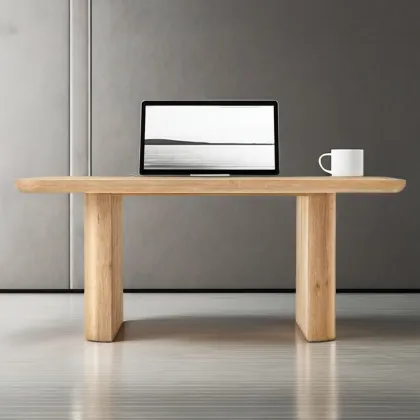 Modern Midcentury Minimalist Oak Wood Oslo Office Desk