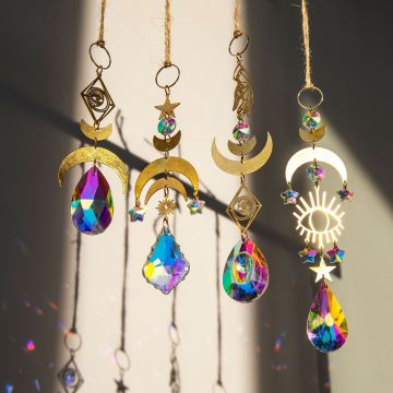 Wholesale Metal Sun Catcher Evil Eye Wall Hanging Rainbow Maker
