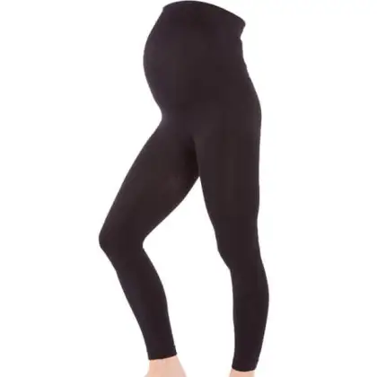 Plus Size Maternity Footless Tights - High Waisted Solid Style