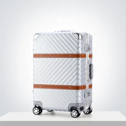 luxury aluminum metal suitcase travel trolley luggage