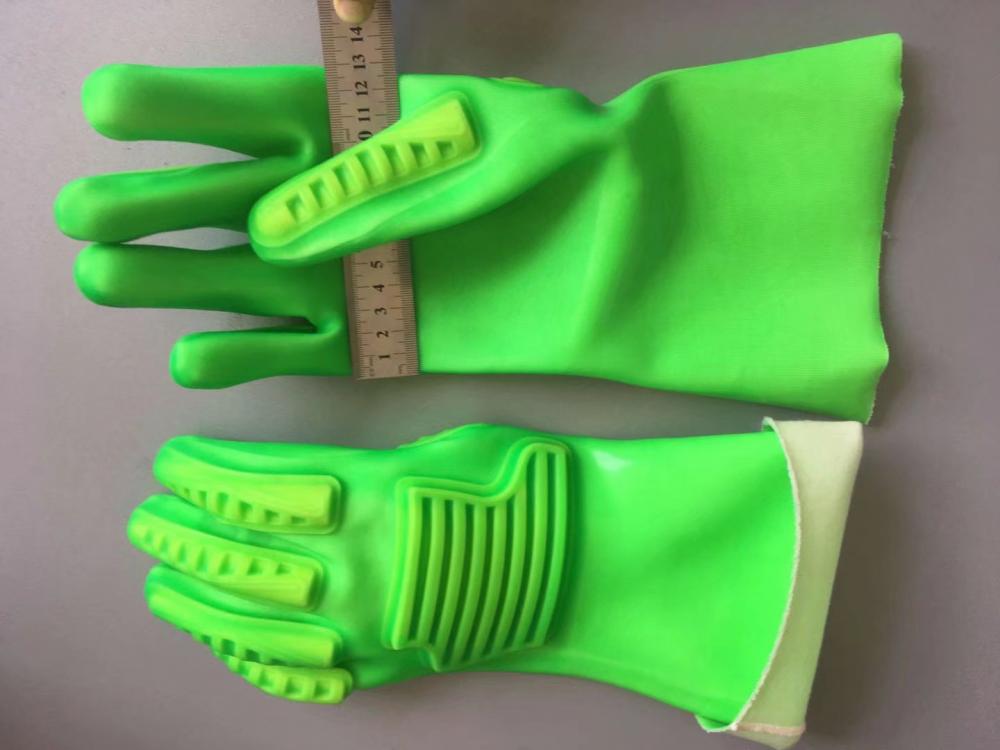 Fluorescent Green 100% Cotton linning TPR gloves