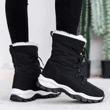 Moipheng Women Boots Winter Shoes Warm Snow Boots Ladies Mid-calf Plus Size Hot Platform Boots Female Botas Mujer White Booties