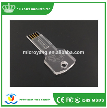 Top selling cheapest bulk 4gb 8gb 16gb usb 2.0 crystal key usb flash drives with logo