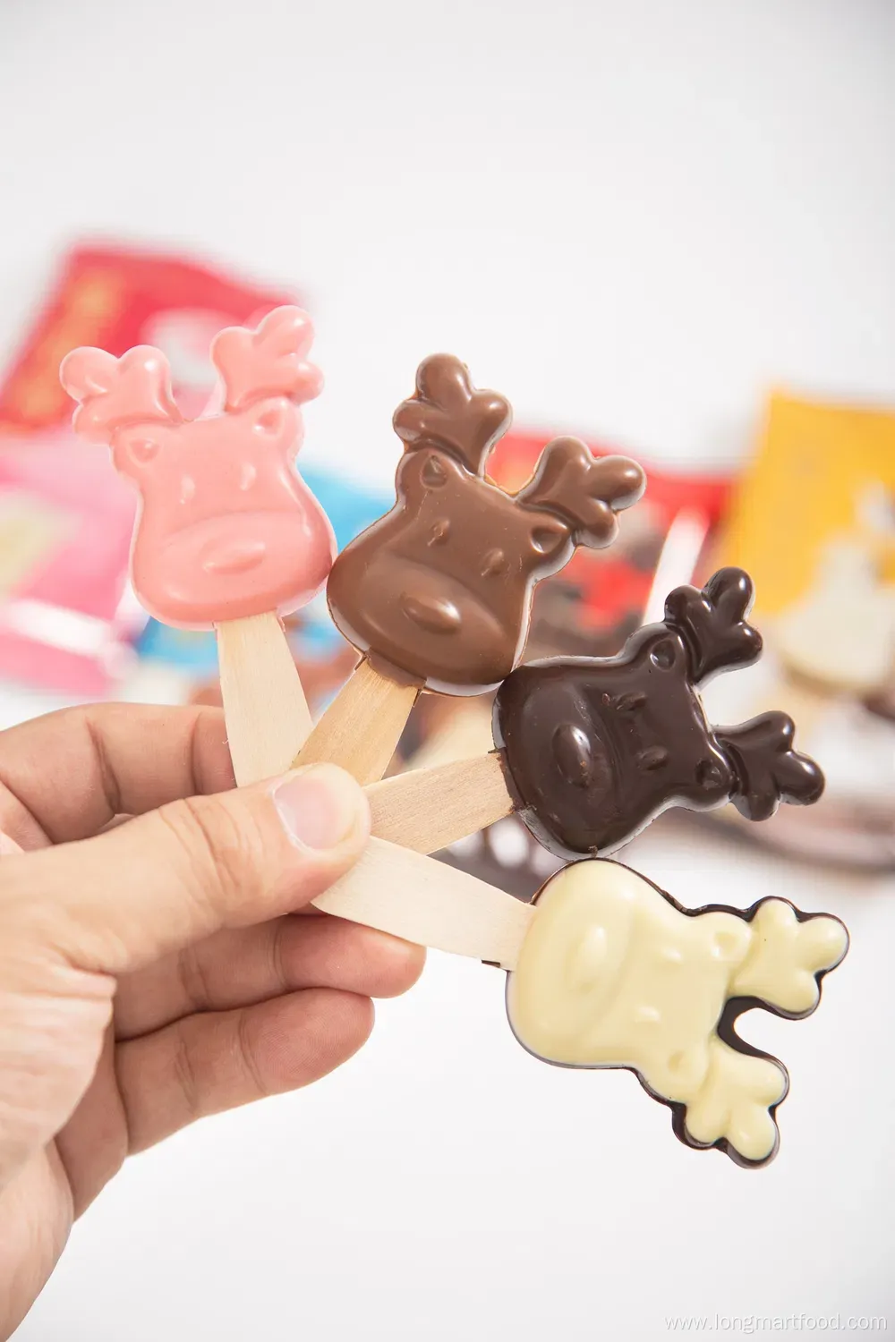 Strawberry Elk Lollipop with Popping Candy